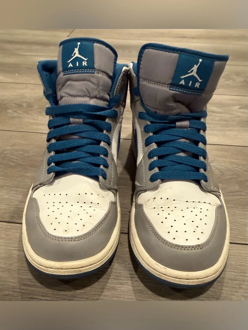 Nike Air Jordan 1 Mid Men's Shoes - Gray/Blue